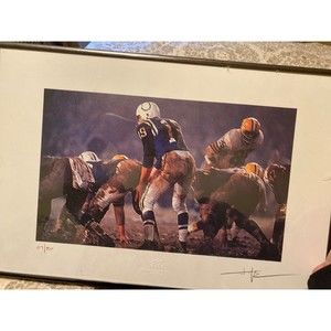 Heritage Hall Authentics Colts Johnny Unitas Print LIMITED Edition Signed